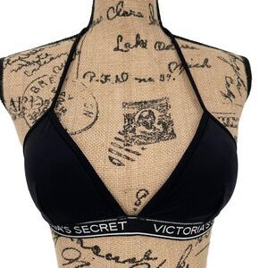 Victoria's Secret The Teeny Triangle Swimsuit Top Padded Black Small 11054339